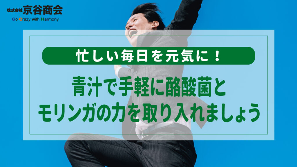 忙しい毎日を元気に!青汁で手軽に酪酸菌とモリンガの力を取り入れましょう